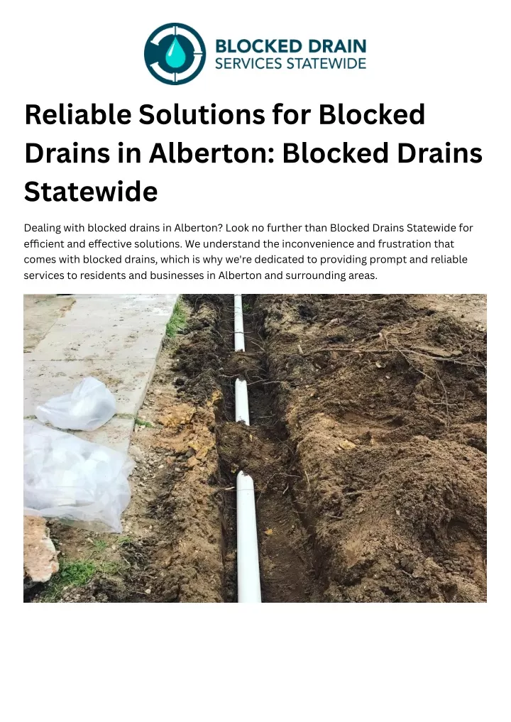 reliable solutions for blocked drains in alberton