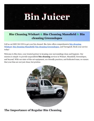 Bin Cleaning Mansfield