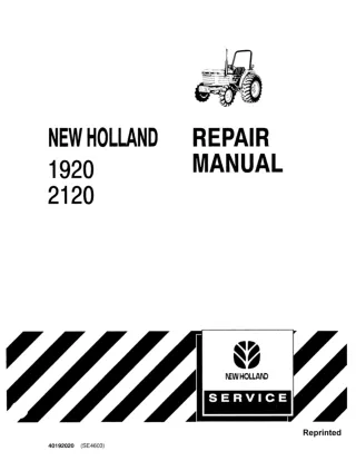 Ford New Holland 1920 Tractor Service Repair Manual