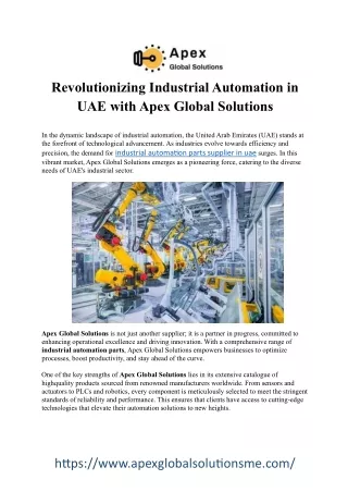 Premier Industrial Automation Parts Supplier in UAE - Empowering Industries