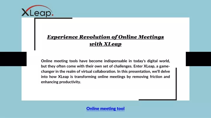 experience revolution of online meetings with