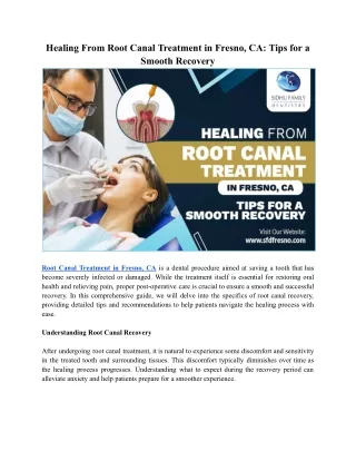 Essential Advice for Recovering from Root Canal Treatment in Fresno, CA