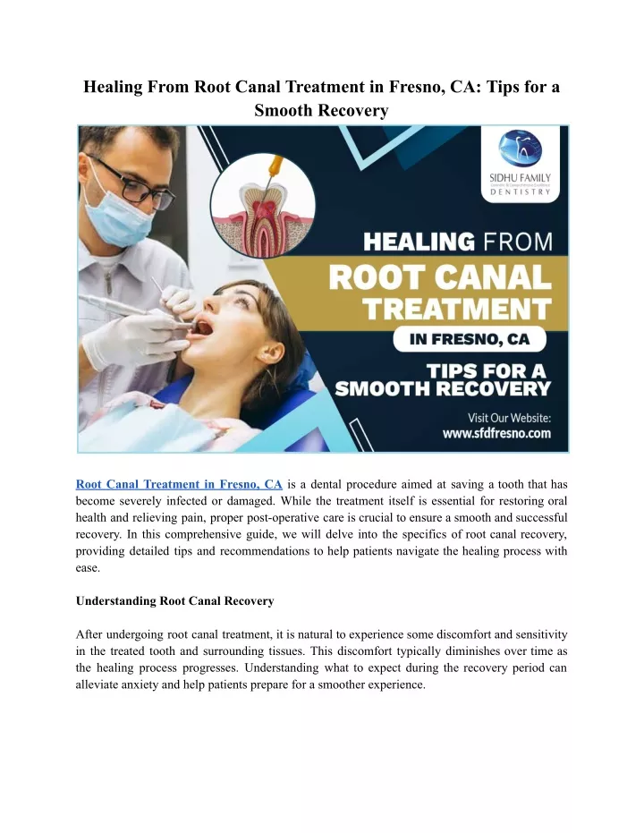 healing from root canal treatment in fresno