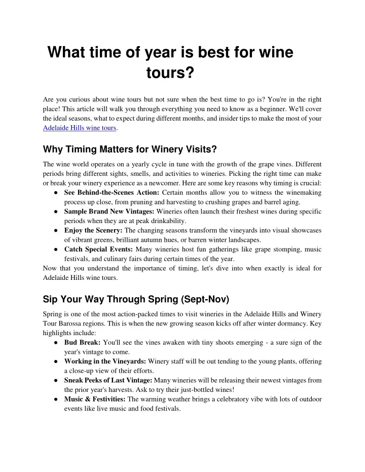 what time of year is best for wine tours