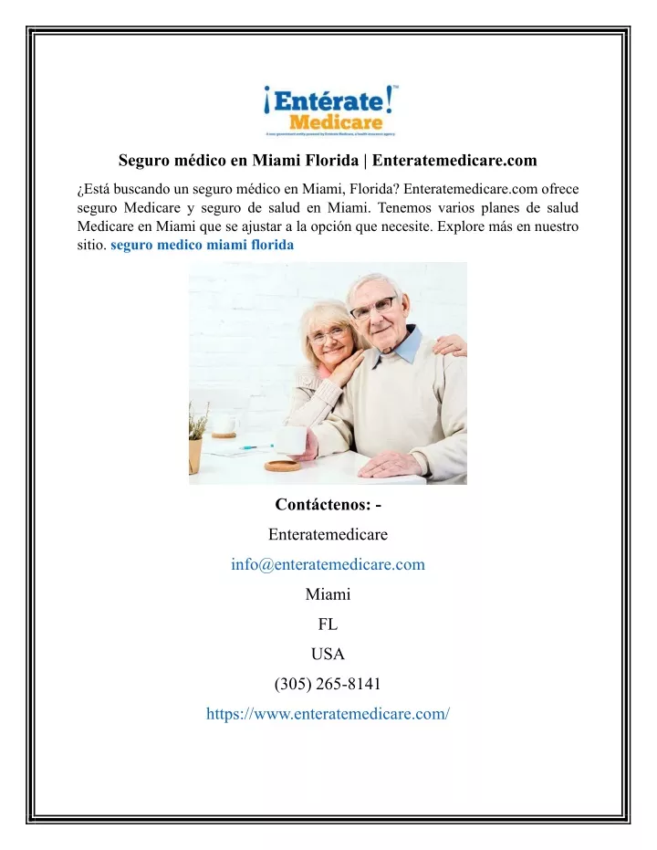 seguro m dico en miami florida enteratemedicare