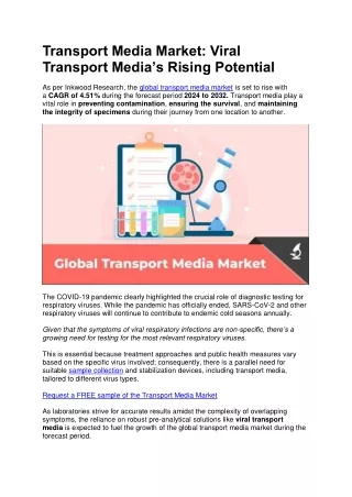 Transport Media Market: Viral Transport Media’s Rising Potential