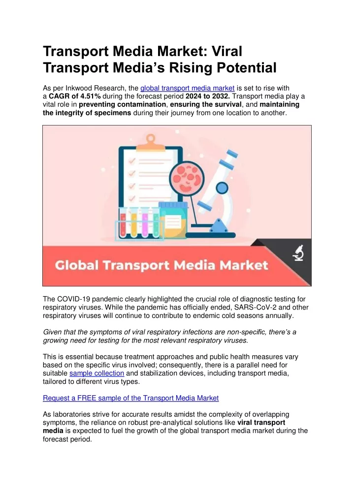 transport media market viral transport media