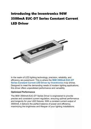 constant current LED drivers