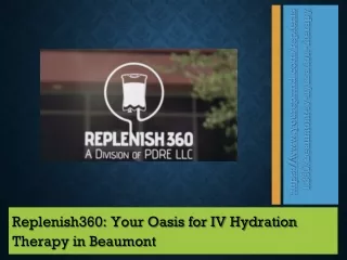 Replenish360 Your Oasis for IV Hydration Therapy in Beaumont