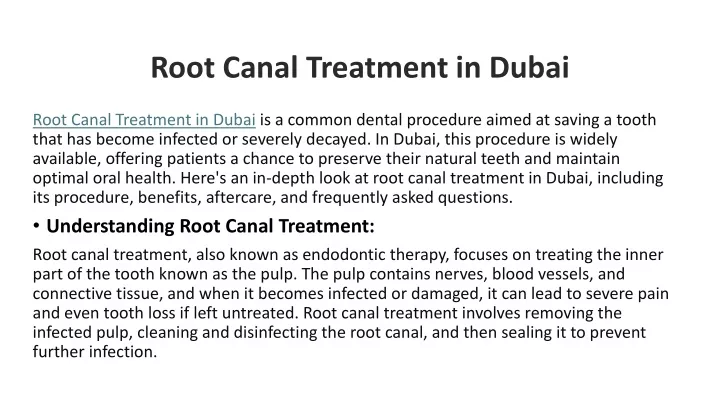 root canal treatment in dubai