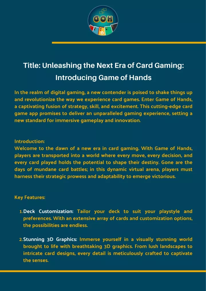 title unleashing the next era of card gaming