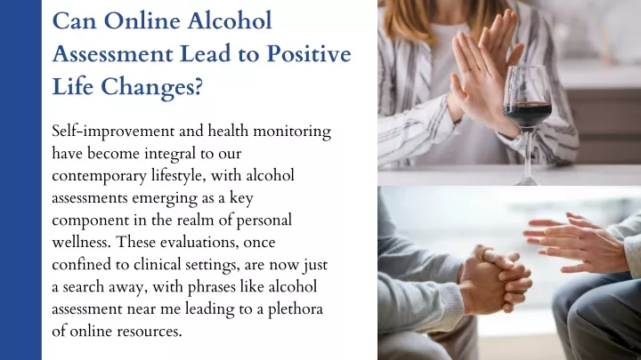 can online alcohol assessment lead to positive