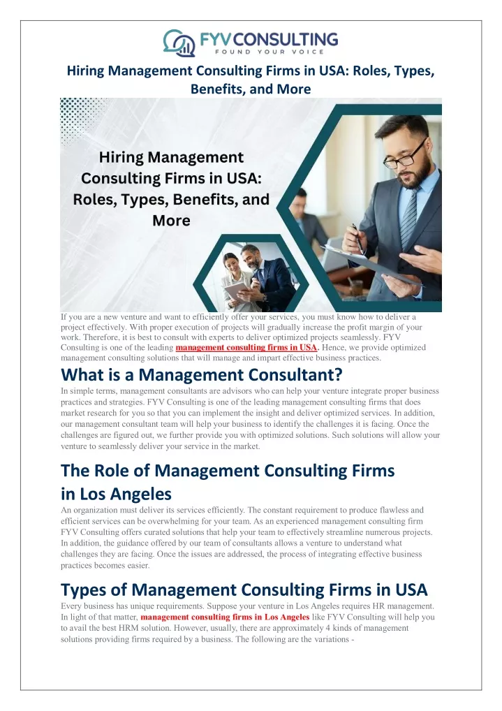 hiring management consulting firms in usa roles