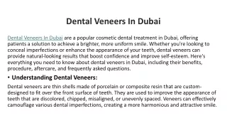 Dental Veneers In Dubai
