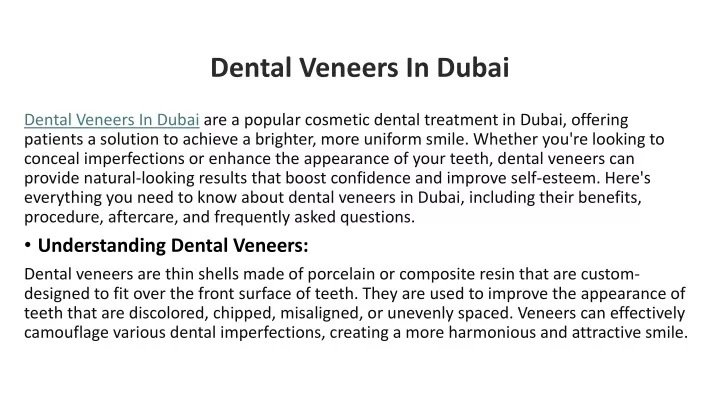 dental veneers in dubai