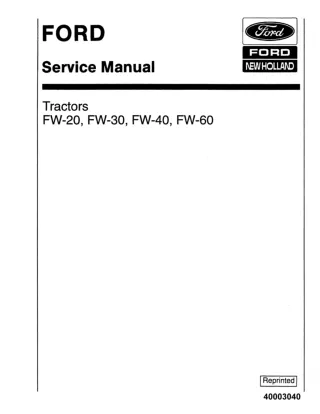 Ford New Holland FW60 Tractor Service Repair Manual