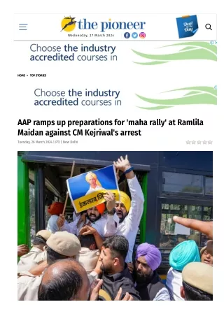 AAP ramps up preparations for 'maha rally' at Ramlila Maidan against CM Kejriwal's arrest