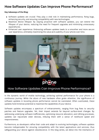 How Software Updates Can Improve Phone Performance?