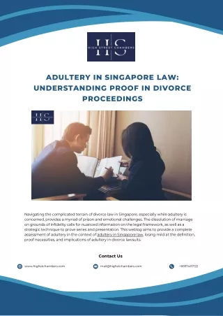 Adultery in Singapore Law Understanding Proof in Divorce Proceedings