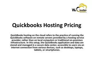 Quickbooks Hosting Pricing