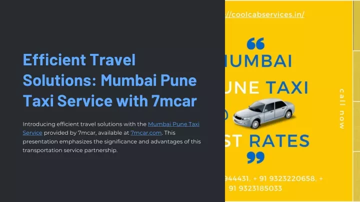 efficient travel solutions mumbai pune taxi