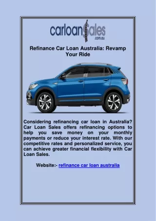 refinance car loan australia