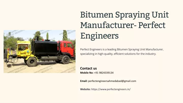 bitumen spraying unit manufacturer perfect