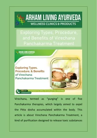Exploring Types, Procedure, and Benefits of Virechana Panchakarma Treatment