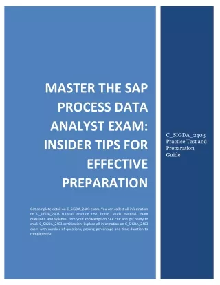 Master the SAP Process Data Analyst Exam: Insider Tips for Effective Preparation