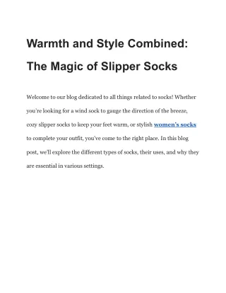 Warmth and Style Combined_ The Magic of Slipper Socks