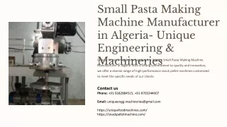Small Pasta Making Machine Manufacturer in Algeria, Best Small Pasta Making Mach