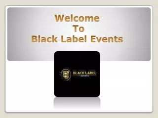 Event Hire Perth | Black Label Events