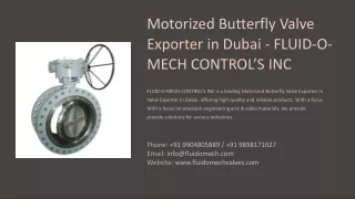 Motorized Butterfly Valve Exporter in Dubai, Best Motorized Butterfly Valve Expo