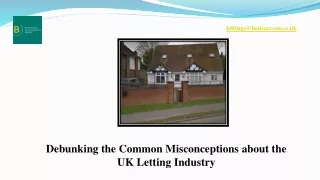 Debunking the Common Misconceptions about the UK Letting Industry