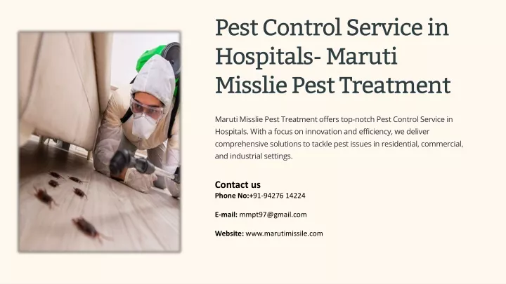 pest control service in hospitals maruti misslie