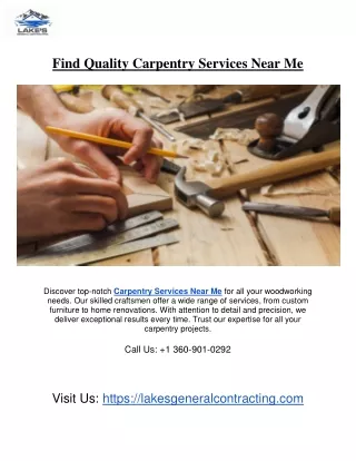 Find Top Carpentry Services Near Me for Quality Craftsmanship