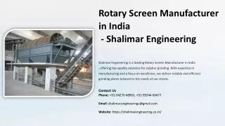 Rotary Screen Manufacturer in India, Best Rotary Screen Manufacturer in India