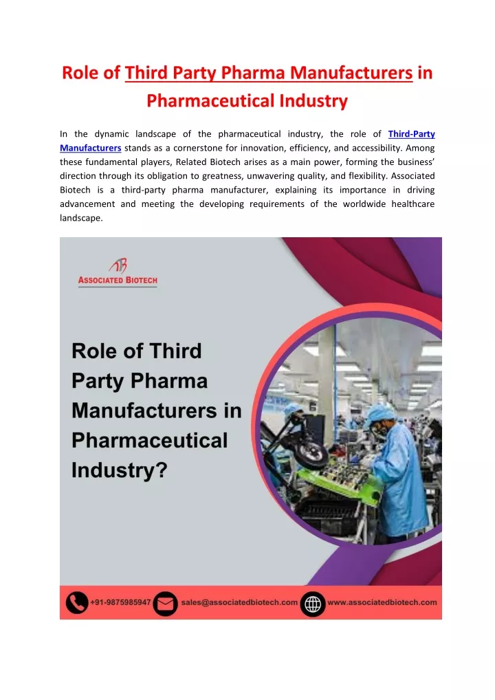 role of third party pharma manufacturers