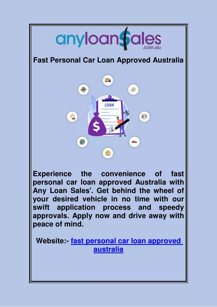 fast personal car loan approved australia