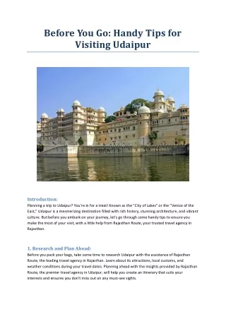 before you go handy tips for visiting udaipur