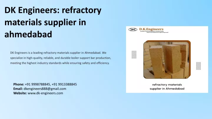 dk engineers refractory materials supplier