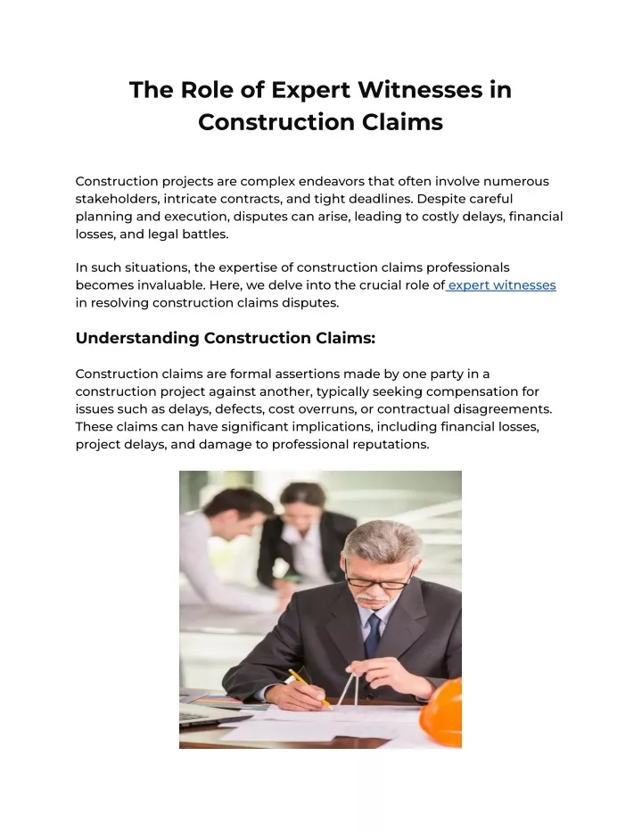the role of expert witnesses in construction