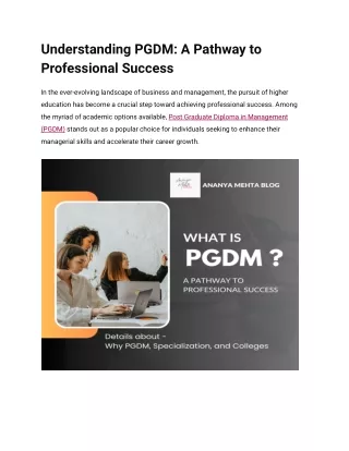 Understanding PGDM_ A Pathway to Professional Success