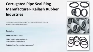 Corrugated Pipe Seal Ring Manufacturer, Best Corrugated Pipe Seal Ring Manufactu