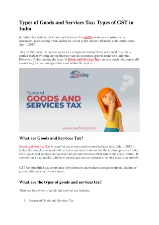 types of goods and services tax types