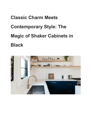 Classic Charm Meets Contemporary Style_ The Magic of Shaker Cabinets in Black