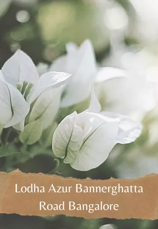 Lodha Azur Bannerghatta Road Bangalore E Brochure Pdf