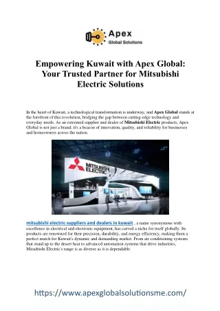 Mitsubishi Electric Suppliers and Dealers in Kuwait