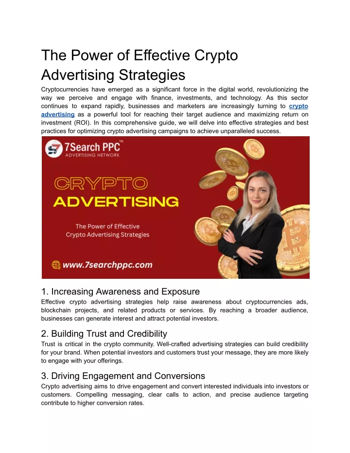 the power of effective crypto advertising