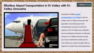 Airport Transportation in Tri-Valley